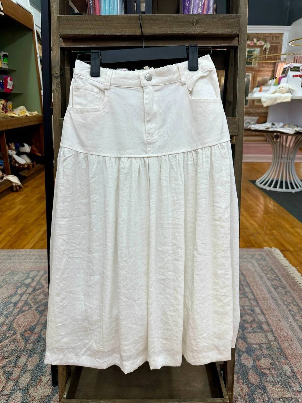 NEW HAYDEN LA girl's fuzed fabric maxi skirt in white